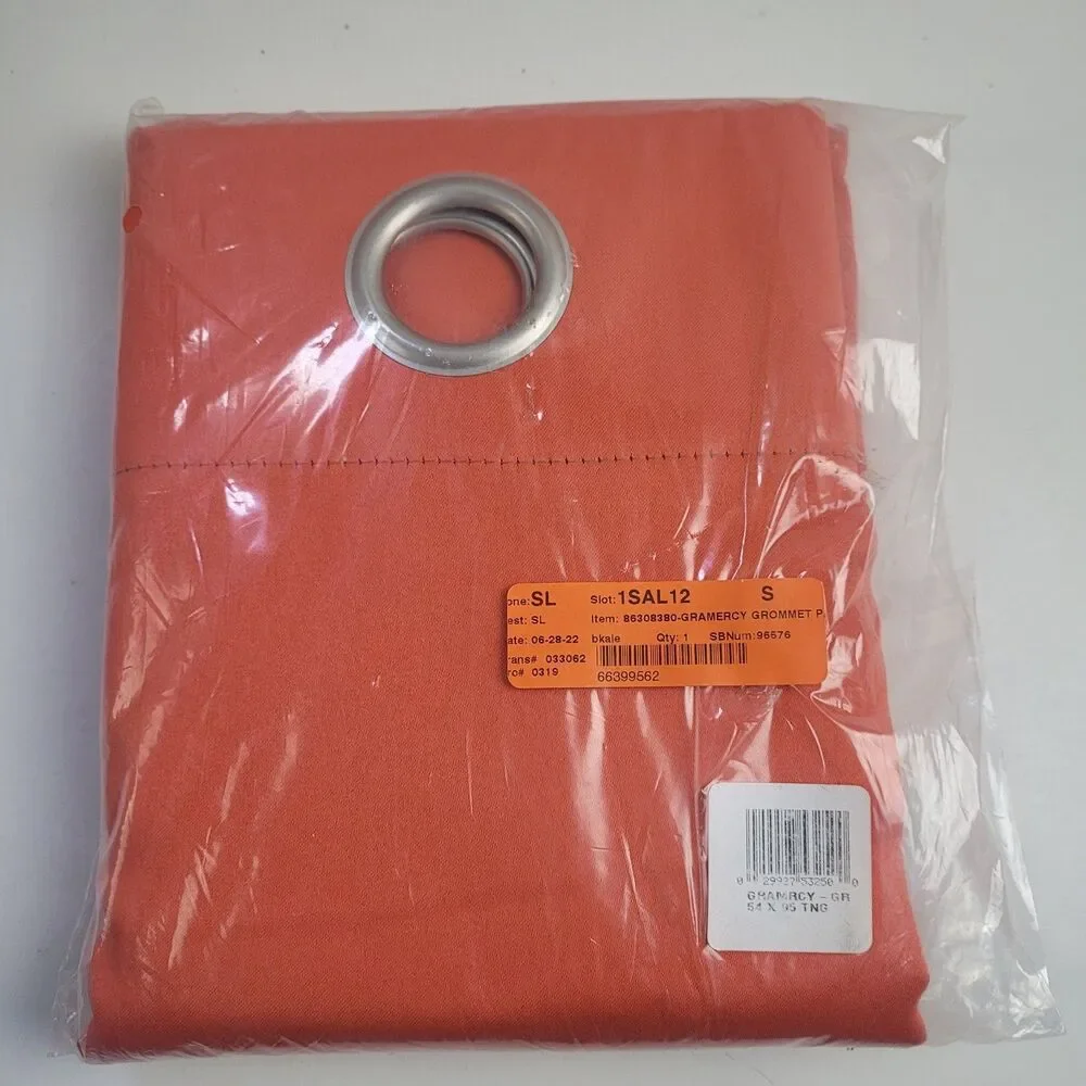 NEW Sun Zero 54 x 95 One Grommet curtain panel 'Tangerine' #CT30